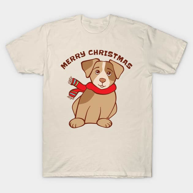 Merry Christmas Dog T-Shirt by Sue Cervenka